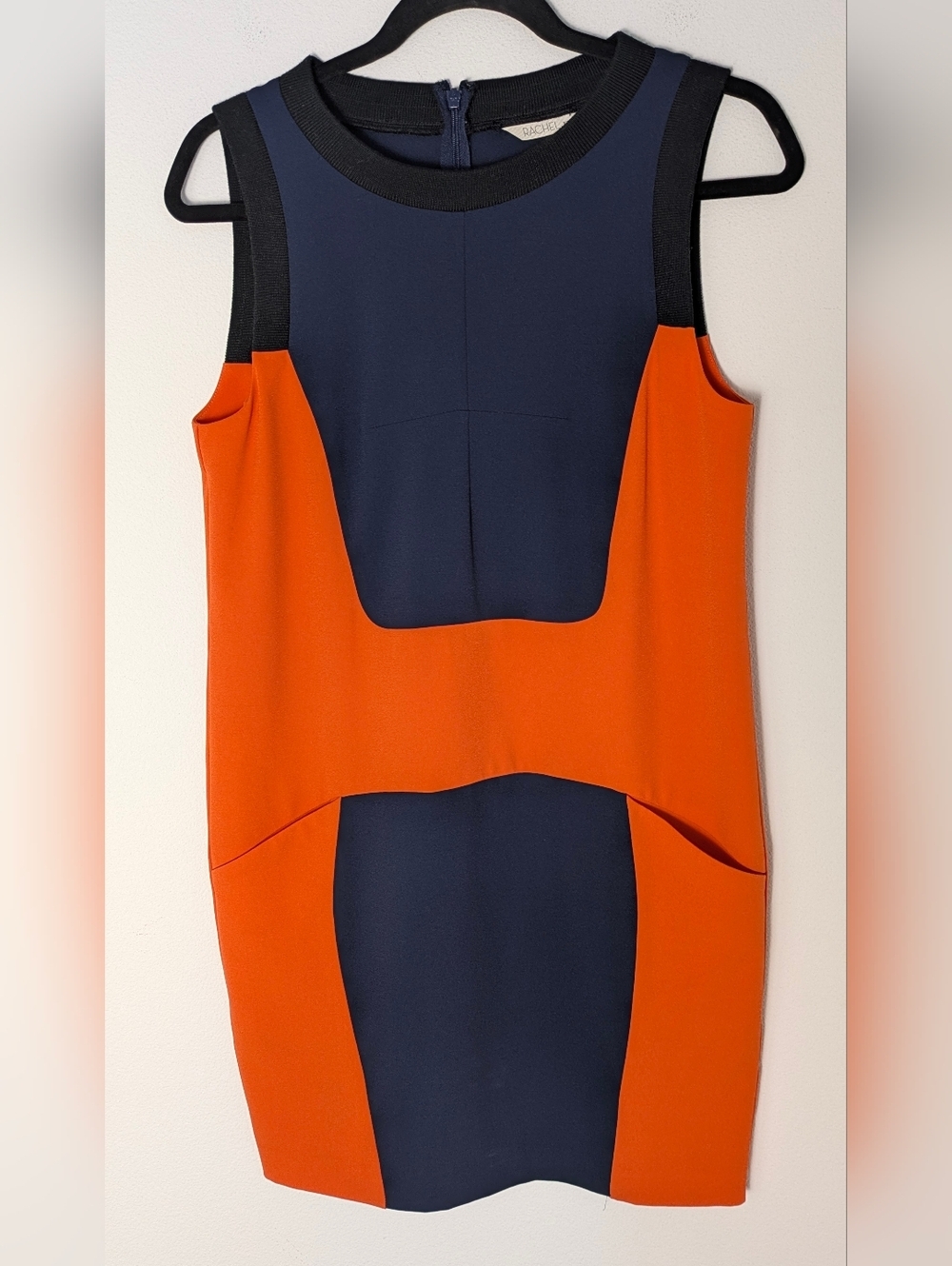 Rachel Roy Sheath Dress Women's Size 2 Lined Cap Sleeves Color Block Career - Picture 3 of 12